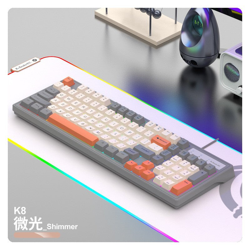 Viper km800 mechanical feel gaming keyboard and mouse wired illuminated set - 98 keys - office/home usb