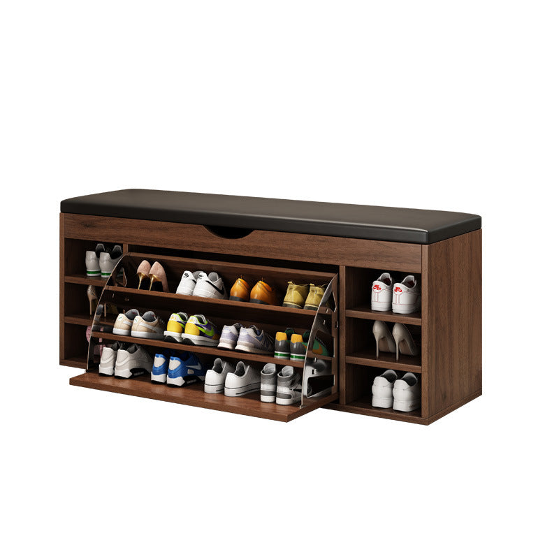 new arrival: bestselling flip-top shoe cabinet - home entryway shoe bench, shoe rack, and stool combo - all-in-one seating & space-saving storage