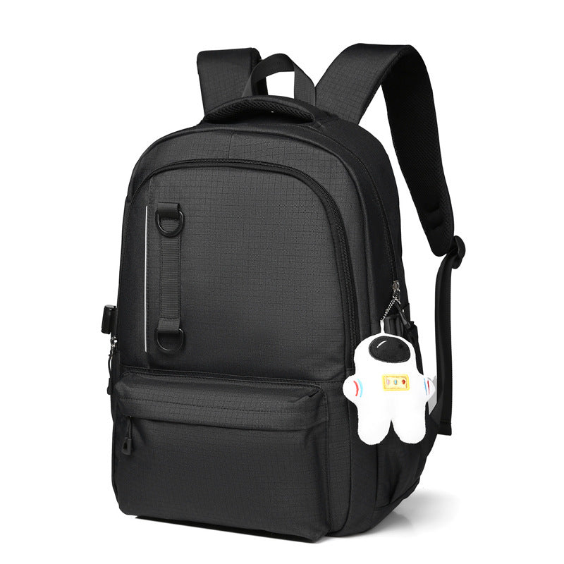 Cross-border new fashion casual backpack trend large capacity junior high school student schoolbag lightweight simple travel backpack