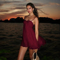 European and american export women's clothing  summer new arrival: elegant & alluring sleeveless chiffon cami backless dress - wholesale