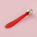 Factory direct eye cream massage wand - double-ended, dark green eye cream applicator, cream dispensing spoon, metal eye massage stick