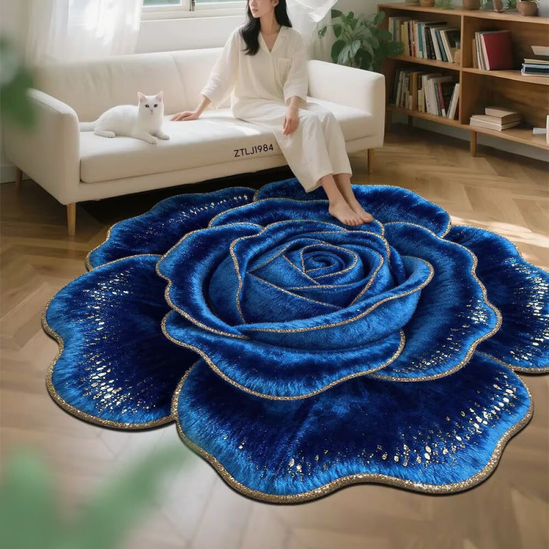 3d floral crystal velvet rug - absorbent mat for living room, bedroom, bedside, sofa, and coffee table