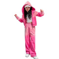 Girls' spring activewear set:  new gradient zip-up jacket and pants, korean style casual two-piece outfit for mid-to-large children