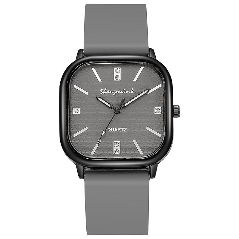 Shangmei new arrival cross-border square alloy shell silicone strap medieval style watch digital quartz unisex watch