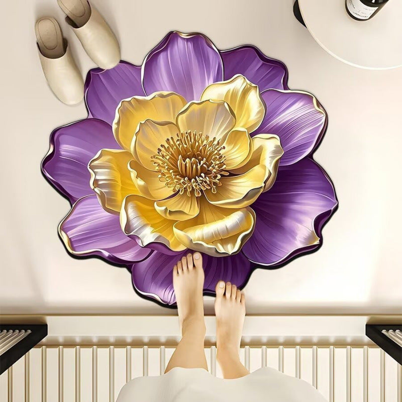 3d three-dimensional flower diatom mud floor mat bathroom absorbent mat toilet door non-slip quick-drying foot mat door mat