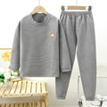 Kids german velvet heattechintimateswinterfleece-linedthickened boneless boys and girls quick-heating bottom pajamas home wear suit