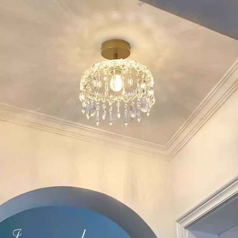 Luxury crystal entryway chandelier - french art style for hallway, corridor, balcony, and ambiance enhancement