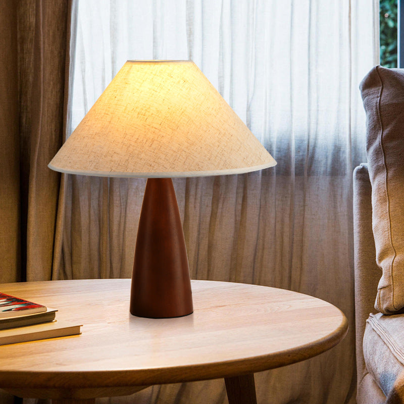 Table lamp solid wood medieval wabi wind bedroom bedside lamp retro Japanese-style homestay premium bedside table lamp E