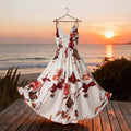 French chic floral print sleeveless cami dress - perfect for beach vacations & casual wear (cross-border)