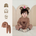 Kids' fall/winter seamless underwear set, baby soft fleece pure cotton thermal underwear, boys' and girls' home wear, cotton clothes