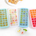 24 grids silicone ice tray ice cube ice making mold ice cube freezer frozen ice cube box making square ice box for home with lid