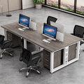 Minimalist 2/4/6 person partitioned workstation - employee computer desk and chair combo - office desk for staff