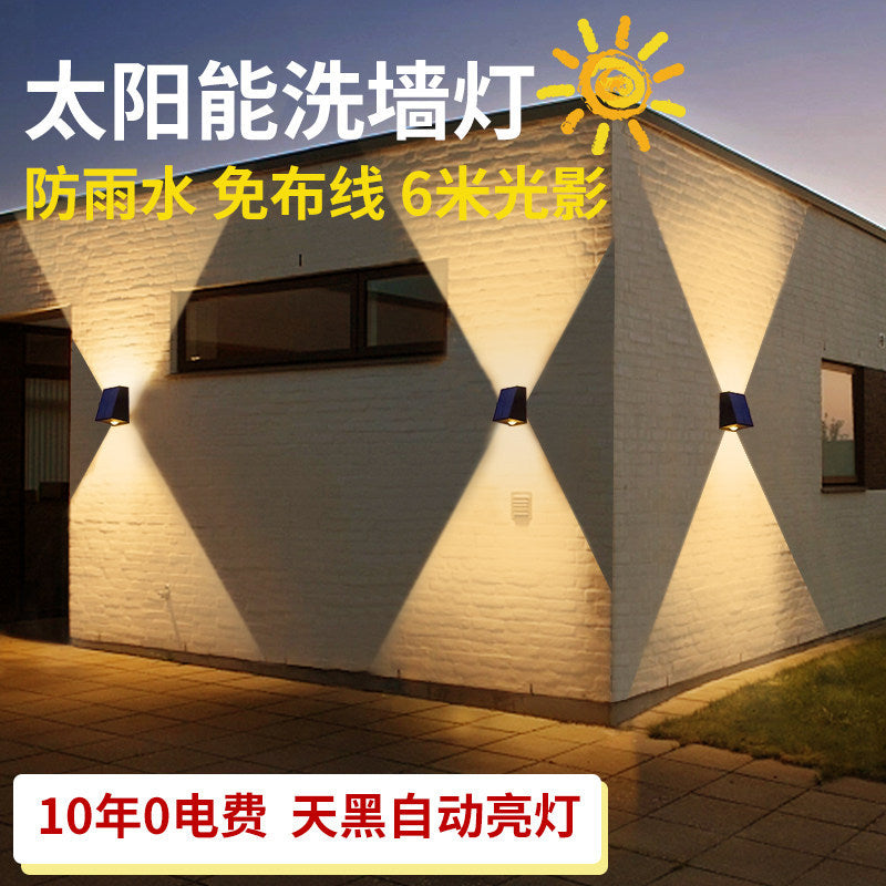 Solar outdoor lights - landscape decorative lighting for courtyards, villas, balconies, gardens, and walls - waterproof outdoor wall lights and wash lights