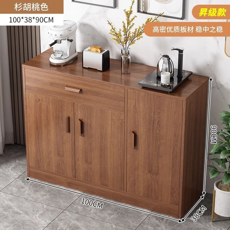 Solid wood tea cabinet, dining side cabinet integrated against the wall, new household kitchen cabinet, dining preparation cabinet, locker, storage cabinet