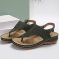 Women's thong sandals -  summer new arrivals, plus size, buckle closure, wedge heel, ready stock wholesale