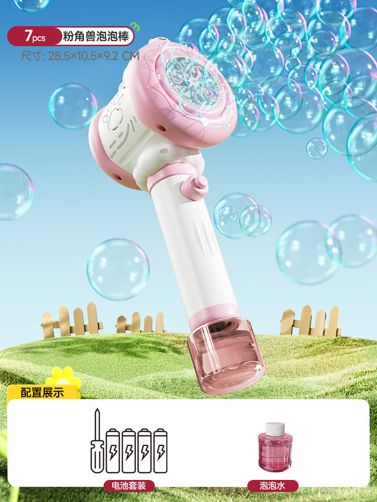2025 new cartoon electric bubble machine - kids' handheld automatic bubble wand - summer beach family fun toy