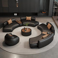 new luxury black semi-circular office sofa set - ideal for business meetings and reception areas