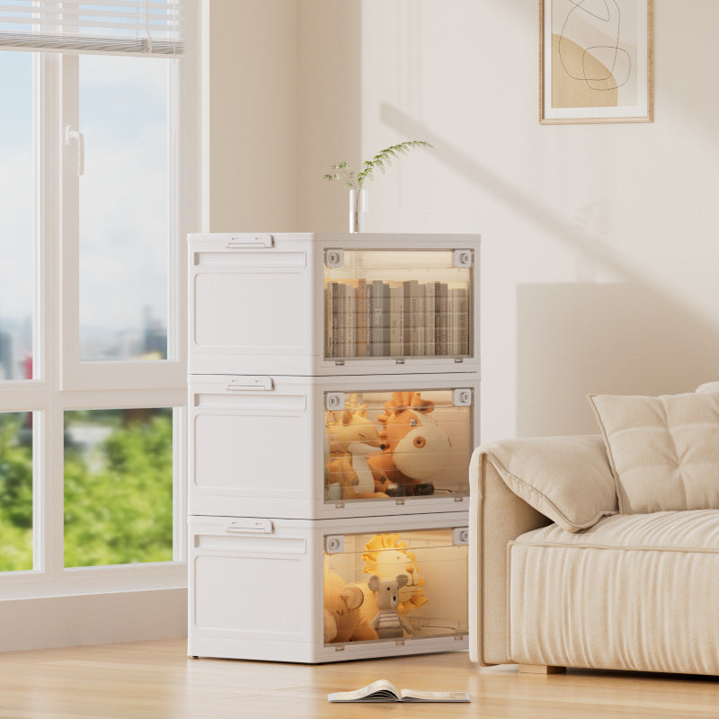 Household storage box Foldable large-capacity storage box Snack sorting box Clothing toys Dust-proof storage box with lid