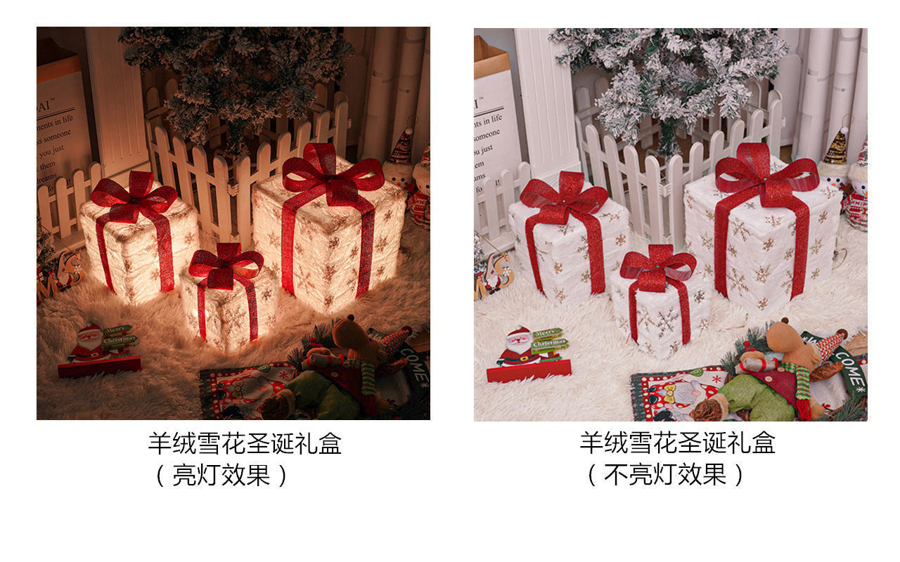 Christmas atmosphere must-have new folding Christmas gift box three-piece set, couple romantic atmosphere props gift decoration