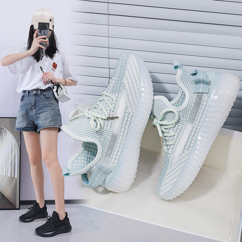Spring/summer 350 flyknit new arrival: versatile, trendy, casual, athletic, running shoes - soft, flat, sock-style, breathable mesh