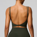 European and american new style camisole yoga top women's sexy backless shockproof sports bra running fitness activewear