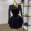 European and american cross-border women's fashion:  autumn new arrivals - sexy and elegant asymmetrical lace backless tie-up dress