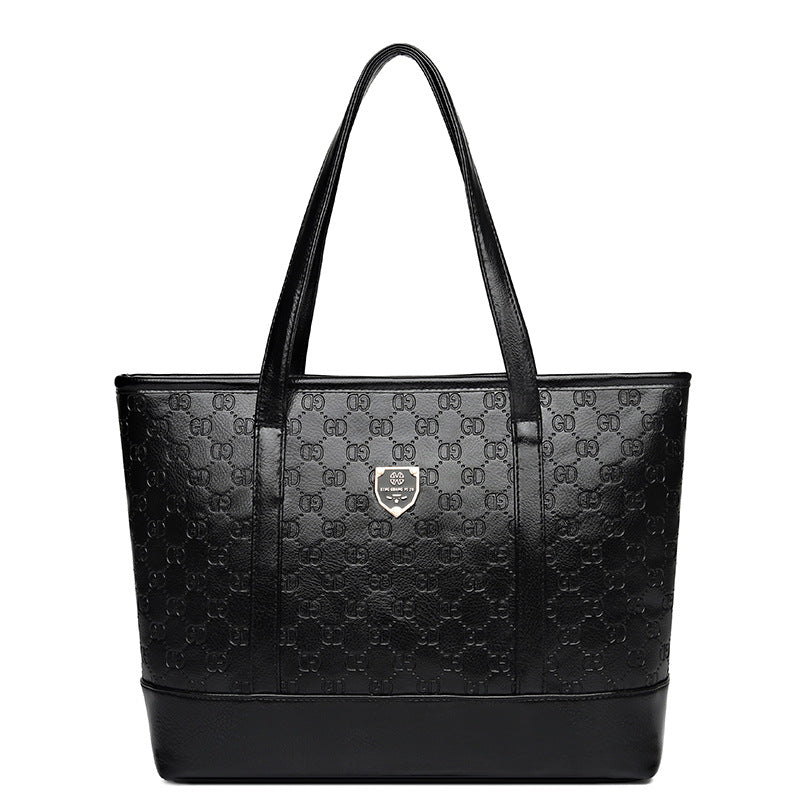 Women's handbag 2023 new large capacity tote bag fashion trendy shoulder bag soft leather middle-aged women's tote wholesale