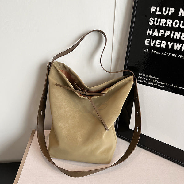 Bag Premium texture shoulder tote messenger bag light luxury 2025 women's bag large capacity bucket bag