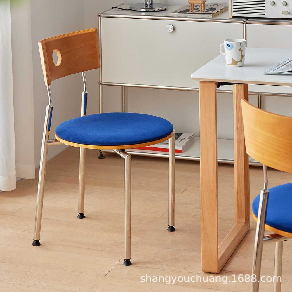 Used dining chairs, durable solid wood dining table and chairs, designer influencer minimalist high-end wabi-sabi style french retro chairs