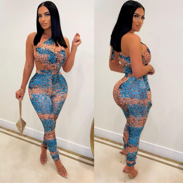 YS10202 Hot Sale European and American Sexy, Slim Printing Two-piece Set
