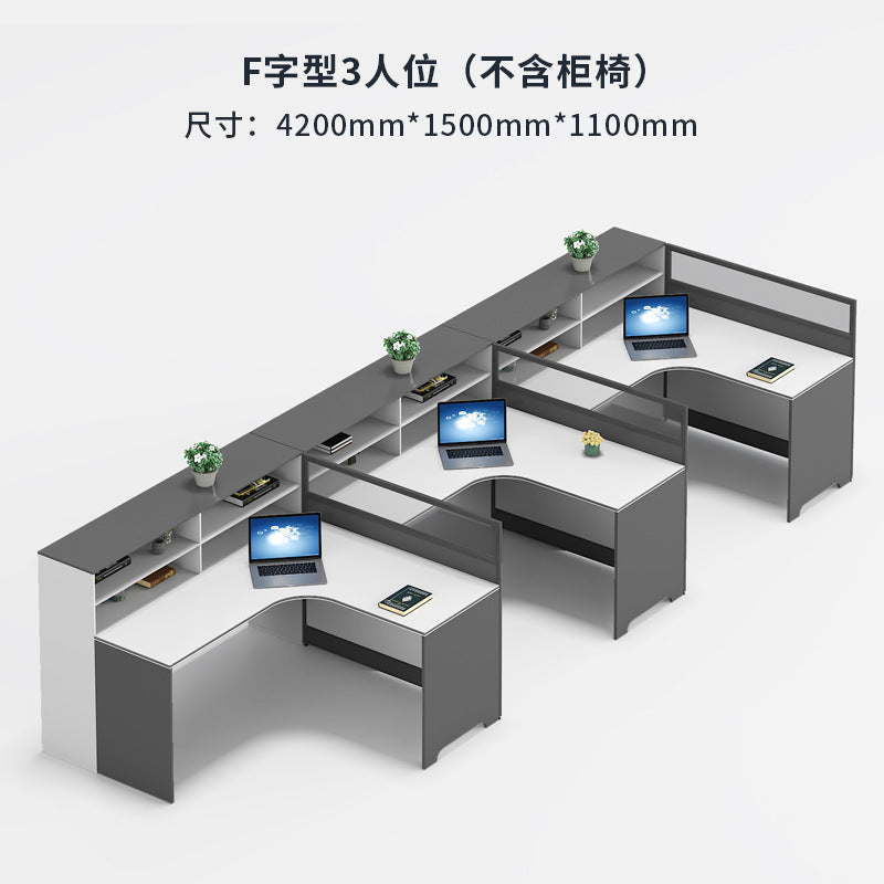 Saint li office desk partition - modern minimalist workstation for 4/6 people - ideal for finance offices - desk and chair combination
