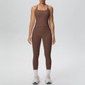 New arrival cross-border brushed back tight i-shaped back high waist yoga suit sports running fitness two-piece set