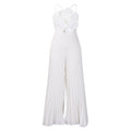 D554export women's clothing new arrivalelegantpure colorfashionsexy large flowerpure color pleated african jumpsuit