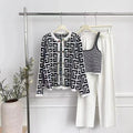 European autumn/winter women's fashion 2024 new arrival: high-end casual chic, age-defying knitted sweater three-piece set