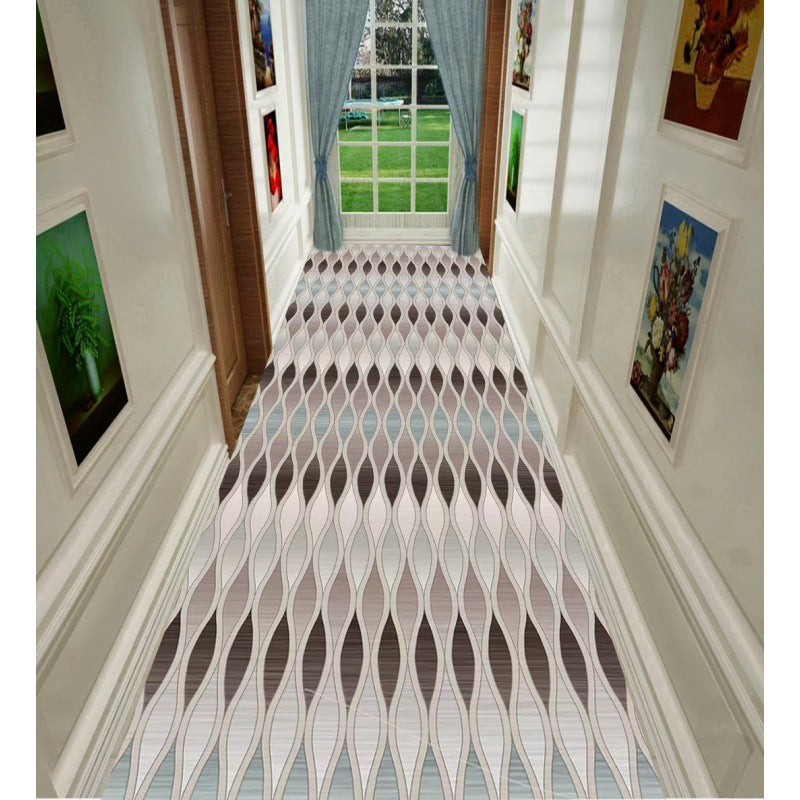Minimalist modern 3d printed non-slip hallway carpet, hotel, mall, lobby, aisle floor mat roll, home use
