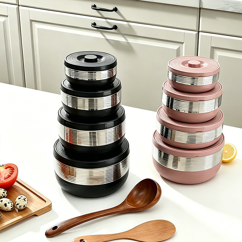 New arrival: stainless steel insulated food carrier - large capacity commercial grade four-piece set with lunch box and insulated bucket for food preservation