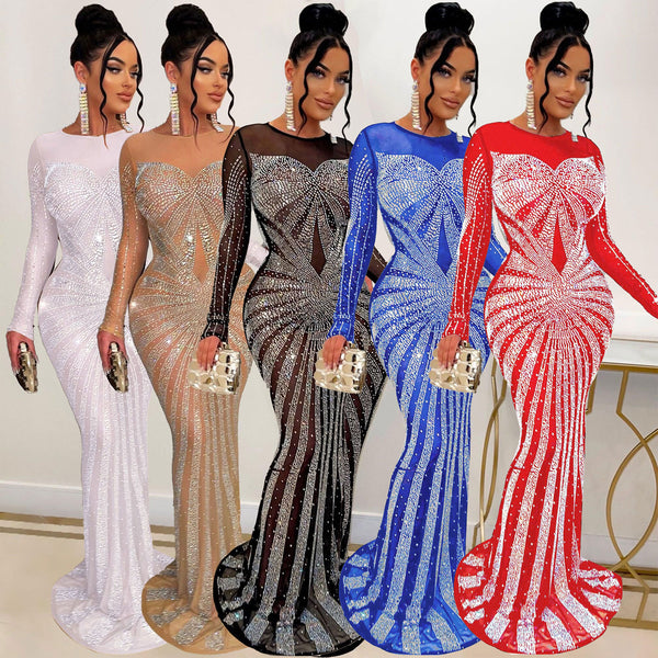 YK2639 European and American sexy, hot diamond mopping dress, nightclub dress