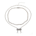 Halloween necklace wholesale fashion cross-border jewelry exaggerated sense of design bows skull dark style clavicle chain