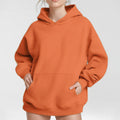 cross-border e-commerce women's fashion: european and american summer new arrivals - solid color, unique casual hooded long sleeve loose fit sweatshirt