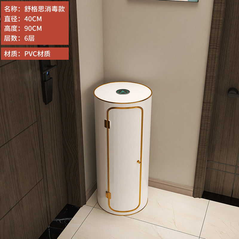 Rotating shoe cabinet household door 2025 new entry entrance entrance steel round multi-layer disinfection shoe rack