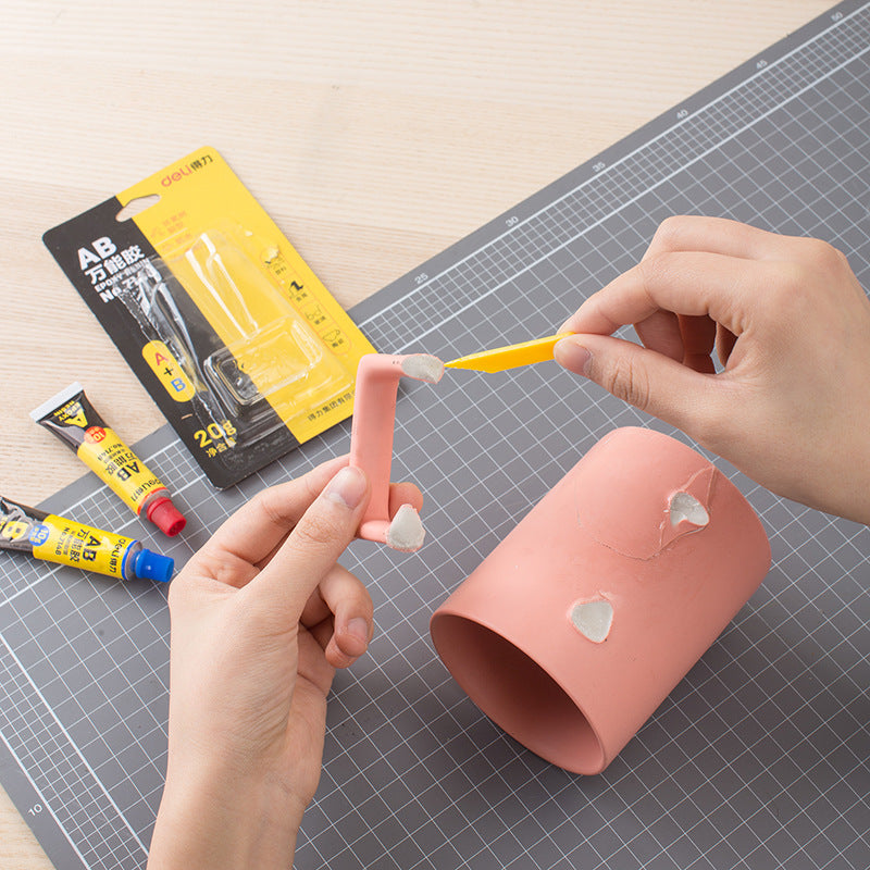 Deli 7148 Superglue AB Glue DIY Adhesive 20g A + B Glue Transparent Metal Mold Universal Glue