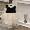 Girls' dress:  autumn new style, chic baby girl hepburn-inspired fashionable sundress, birthday gift two-piece set