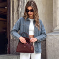 Fashion cross-border exportloose drop-shoulder lapel long sleeves single-breasted double-sided large patch pocket easiest for match layered denim outwear