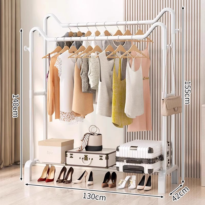 Freestanding coat rack - multi-functional clothes hanger for home, bedroom, balcony, dorm room - easy to assemble