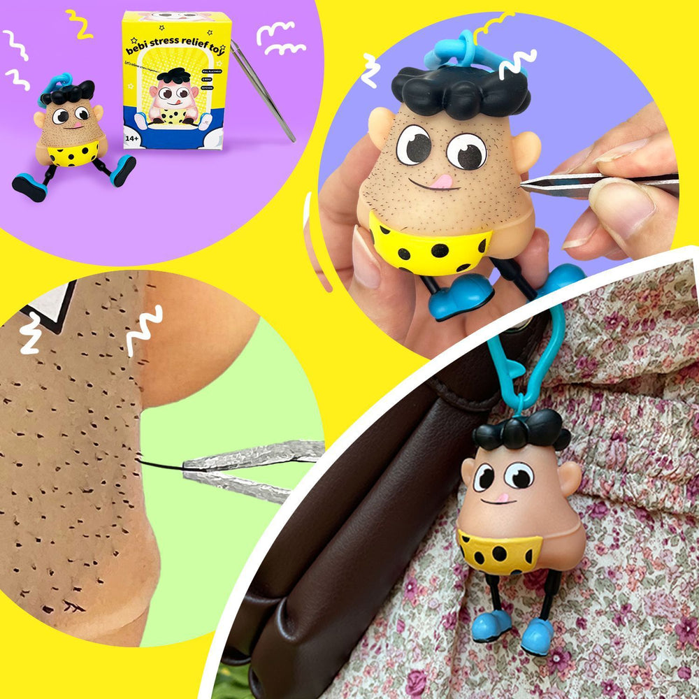 New blackhead remover & stress relief toy - fun keychain accessory for blackhead extraction & beard removal