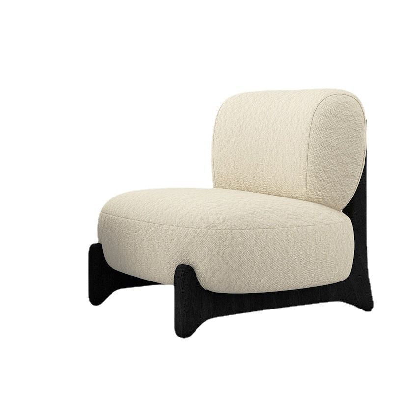 Solid wood cashmere sofa small apartment balcony wabi-sabi style leisure chair popular single lounge chair casual style electric