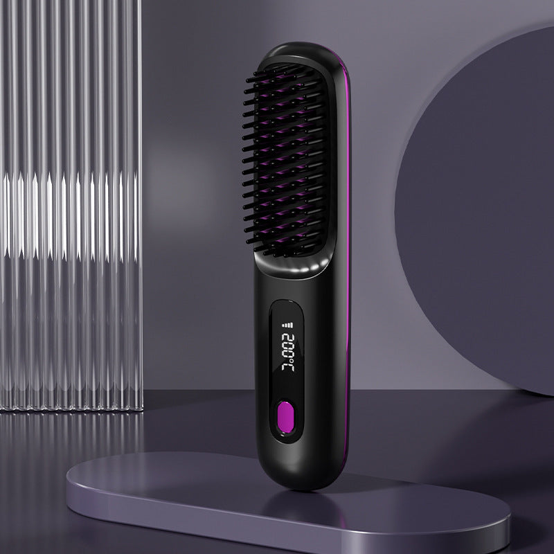 Straight hair comb, negative ions do not damage hair, wireless portable curling dual-purpose electric comb, fluffy handy gadget, high skull top, unlimited