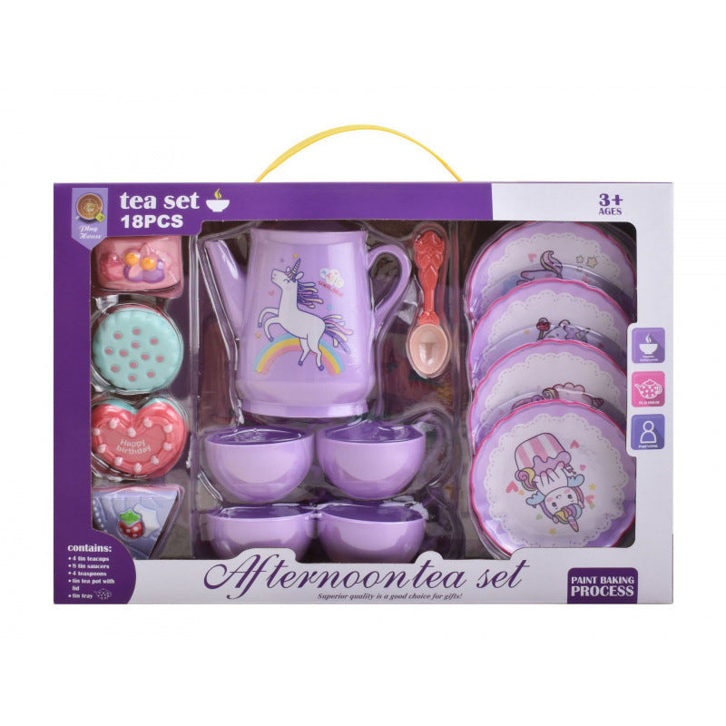 Cross-border export simulation tea set, dessert gift box set, play girl toy, afternoon tea series