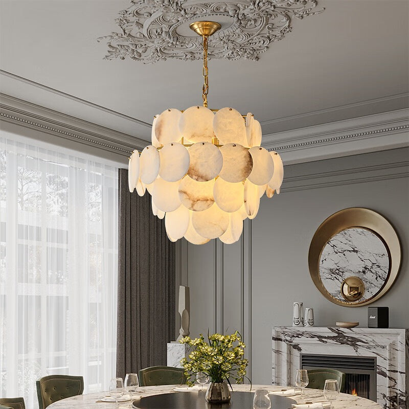 natural marble living room chandelier modern style villa lighting all copper wall lamp accessible luxury spanish import french style