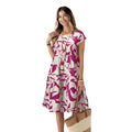 Women's geometric print short sleeve crew neck casual mini dress - spring/summer collection